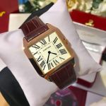 Cartier 44*35MM for Men 38*30MM For Lady Swiss Quartz Movement Rose Gold Bezel Red Strap Watch